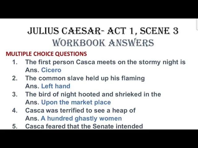 Julius Caesar Act 1 Scene 2 Questions & Answers