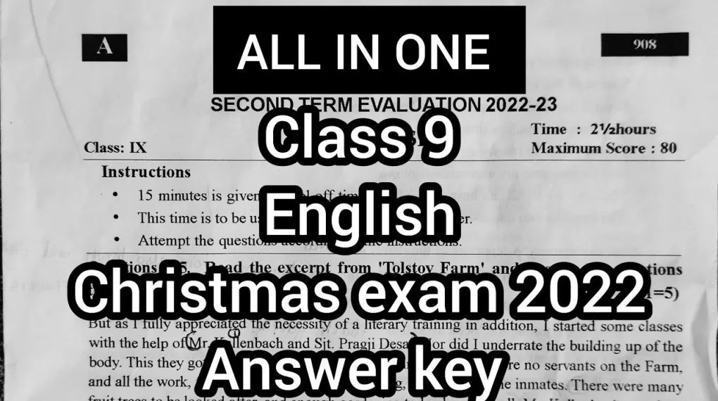 Class 9 Christmas Exam Questions and Answers