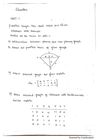 Network analysis previous question papers Q&A