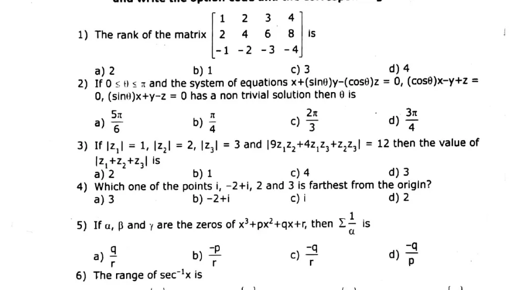 Plus Two Maths Question Paper 2019 with Answers