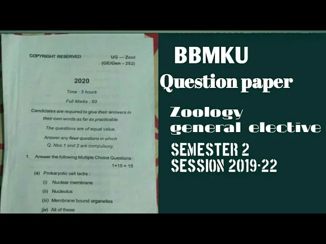 BBMKU Question Paper Guide with Questions and Answers